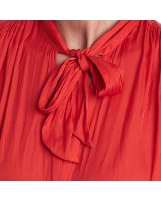 Zadig & Voltaire Roland Wjcp0415f Satijnen Midi-jurk Voor in het Red
