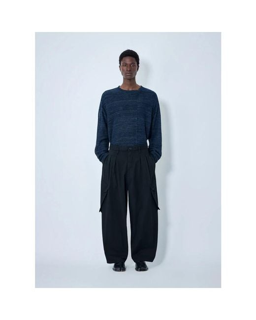 Yohji Yamamoto Blue Wide Trousers for men