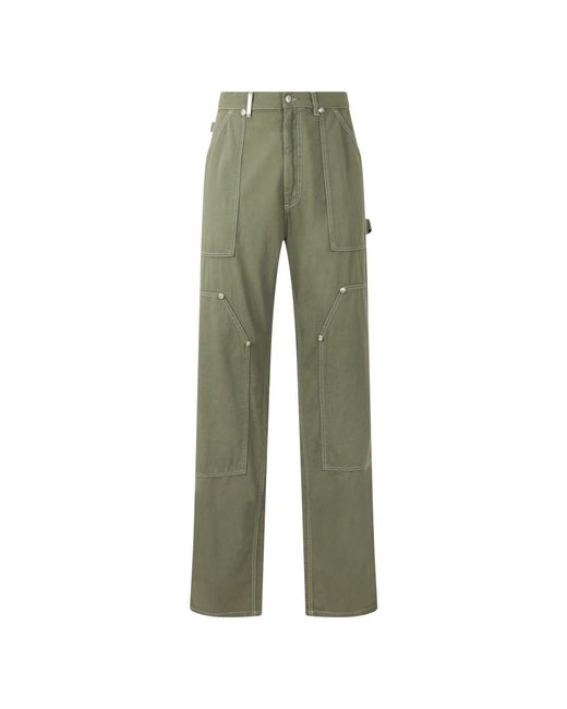 Moschino Green Straight Trousers for men