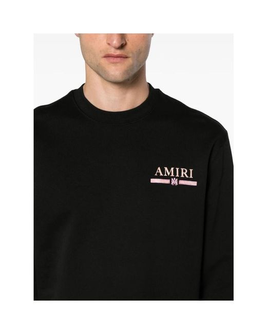 Amiri Schwarzer baumwoll-jersey-pullover watercolor bar in Black für Herren