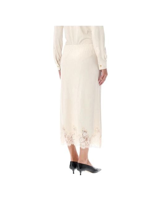 Alberta Ferretti Natural Midi Skirts