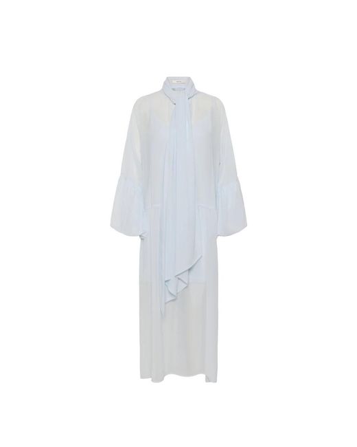 Gestuz Kleedjes ,Blauw ,Midi Jurken in het White