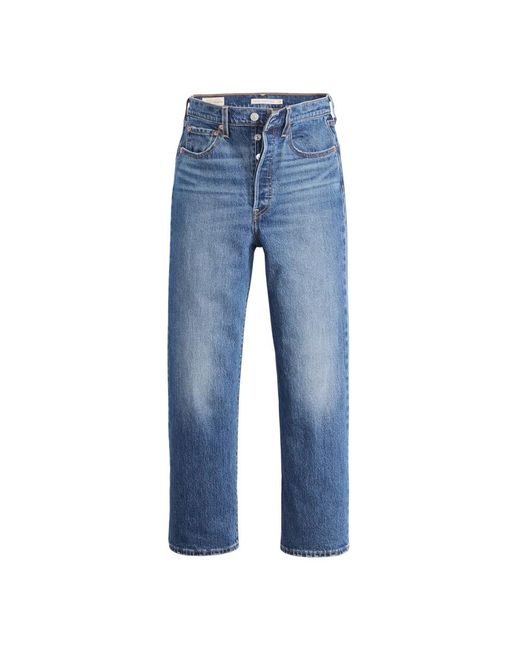Levi's Jeans ,Blauw ,Katoen Ribcage Straight Ankle Jeans in het Blue