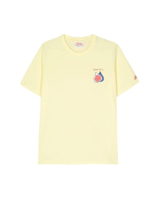 T-shirt a righe per uomo di Mc2 Saint Barth in Yellow da Uomo