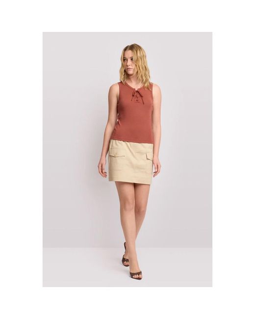 Kocca Red Sleeveless Tops