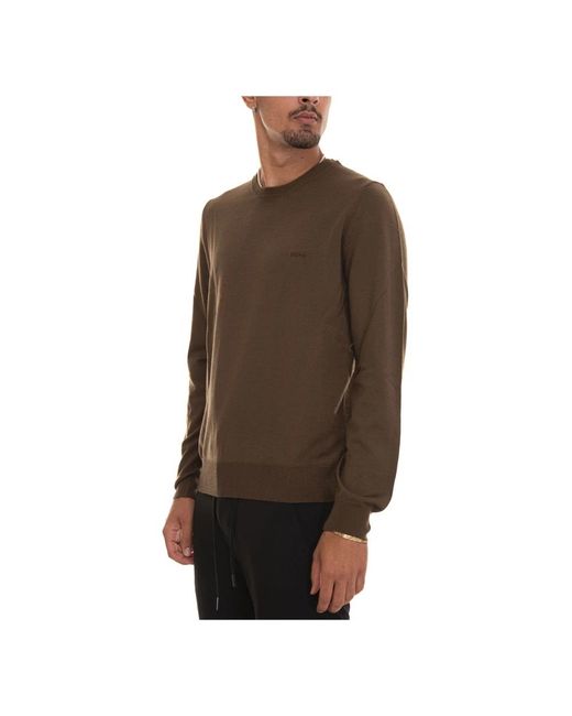 Boss Brown Round-Neck Knitwear for men