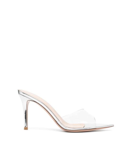 Gianvito Rossi White Heeled Mules