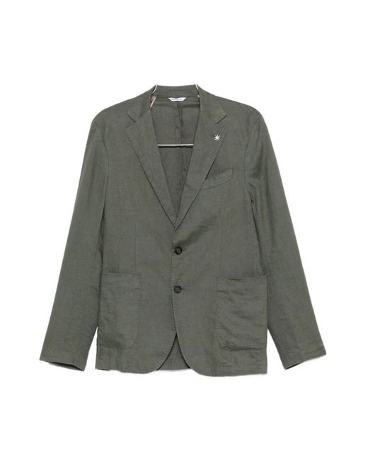 Manuel Ritz Green Single Breasted Suits for men