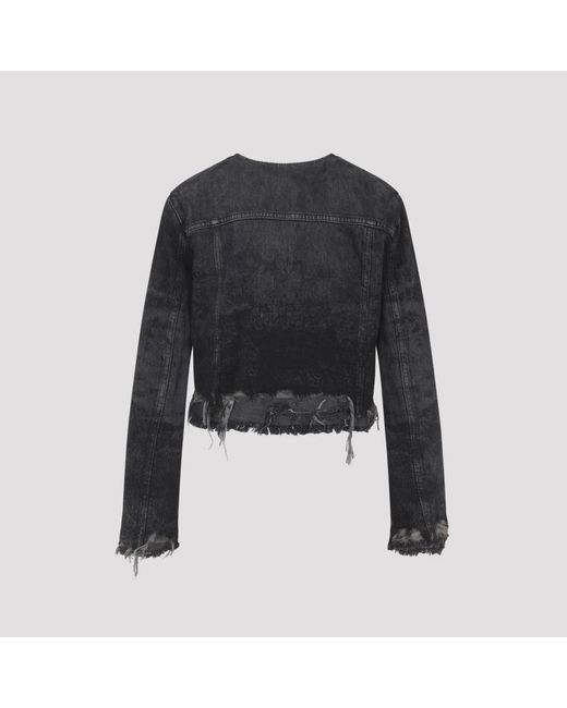 DIESEL Distressed Bomber Jacket in het Black