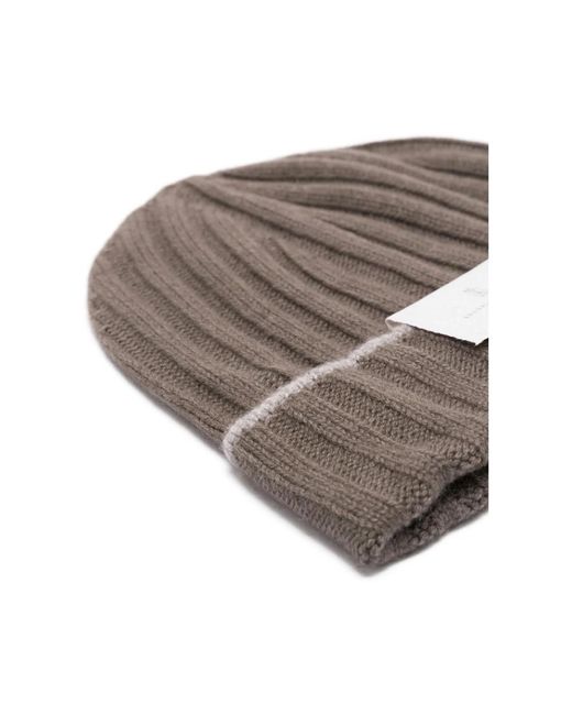 Brunello Cucinelli Kaschmir Rippstrick-Mütze in Brown für Herren
