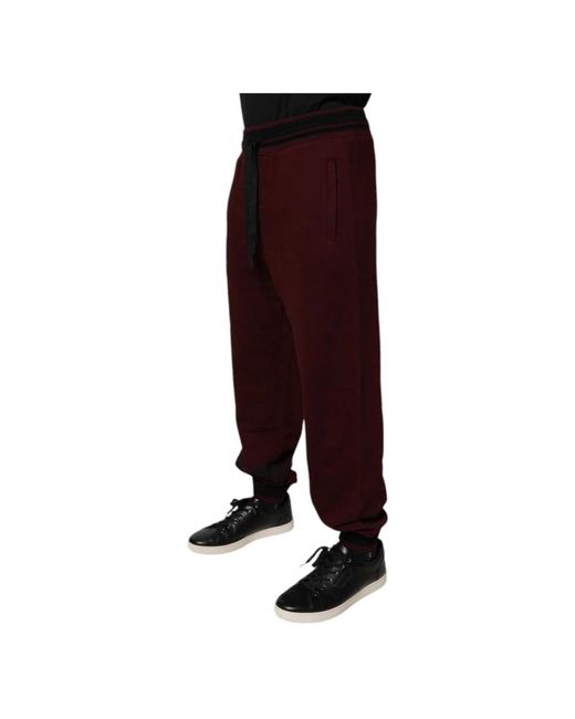 Dolce & Gabbana Red Sweatpants for men