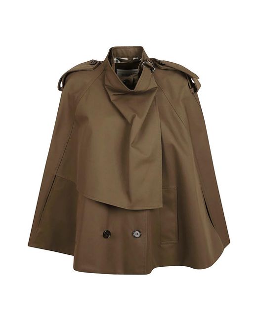Burberry Jassen ,Bruin ,Jas Met Uitsparingen En Dubbele Knoopsluiting in het Green