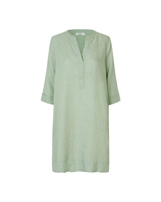 Masai Green Einfaches Grünes Leinenkleid Nokolo