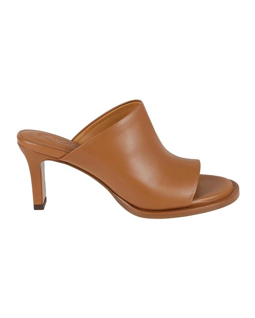 Tod's Brown Heeled Mules