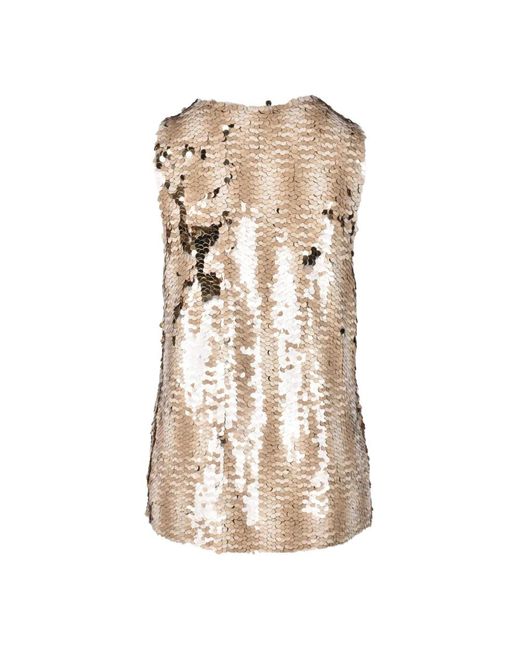 Erika Cavallini Semi Couture Natural Sleeveless Tops