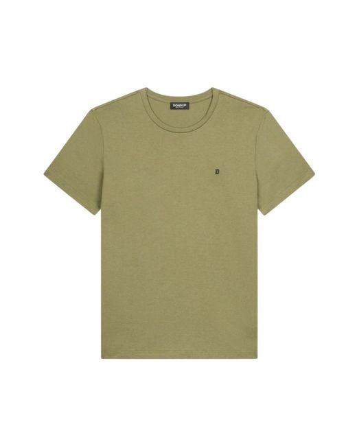 Dondup Tops ,Groen ,Katoen Regular-Fit T-Shirt Met Ronde Hals in het Green voor heren