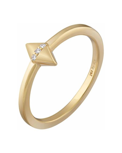 Caï Vergulde Zilveren Ring Met Zirkonia in het Metallic
