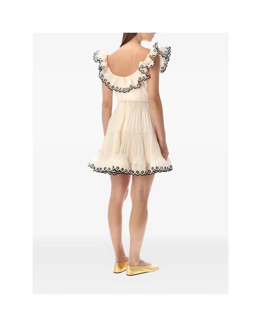 Zimmermann Natural Short Dresses