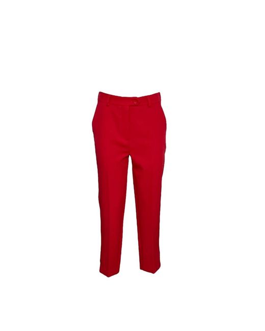 Cropped Trousers Please en coloris Red