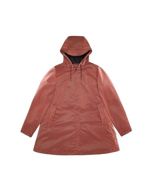 Rains Jassen ,Rood ,A-Line W Jacket in het Red