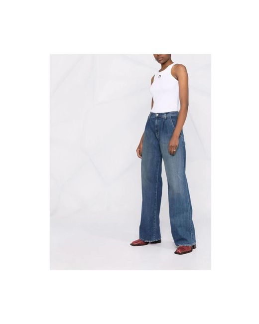 Nili Lotan Blue Wide Jeans