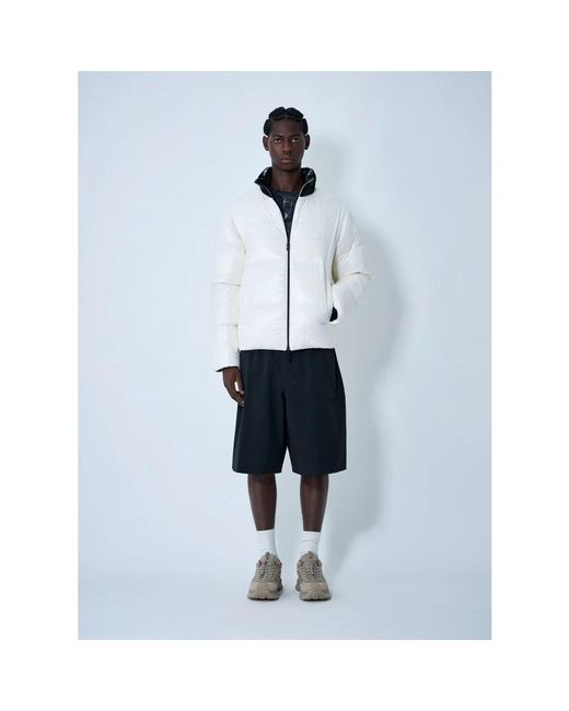 Moncler Jassen ,Wit ,Leer Throttle Short Down Jacket in het Blue voor heren