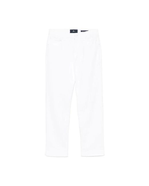 7 For All Mankind White Cropped Jeans