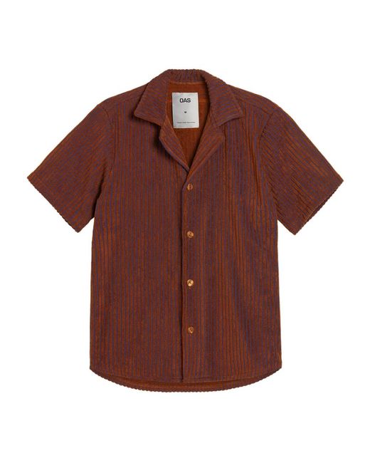 Camicia a righe terry di Oas in Brown da Uomo