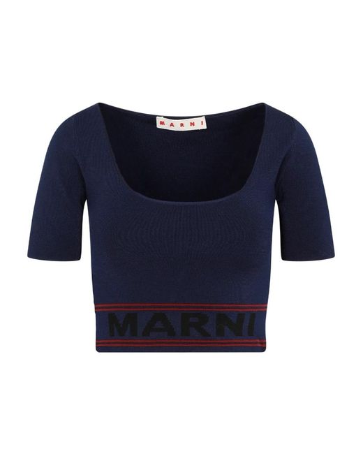 Marni Blue Round-Neck Knitwear