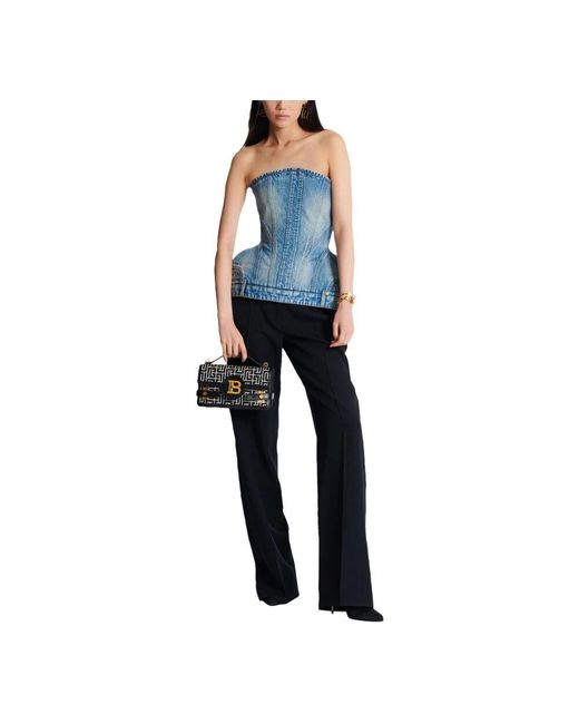 Balmain Black B-Buzz Schultertasche 24