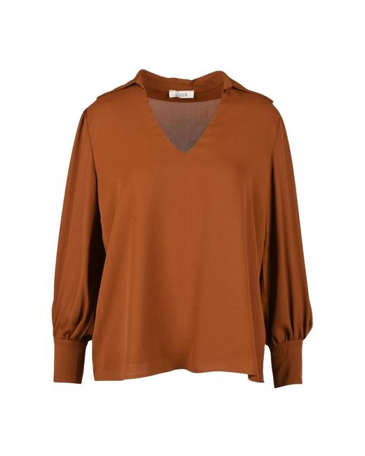 Think! Brown Polyesterbluse