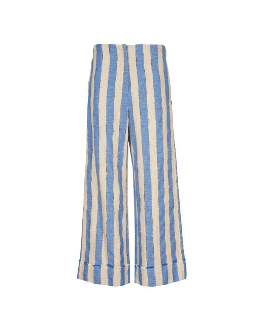 Pantaloni a righe in lino e cotone di Ottod'Ame in Blue