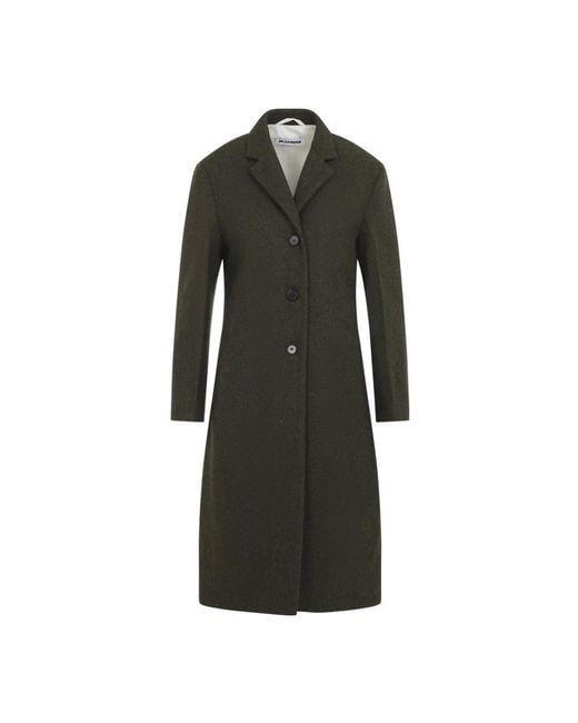 Jil Sander Black Single-Breasted Coats