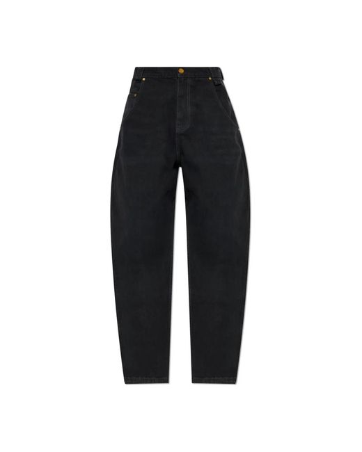 Willy Chavarria Black Loose-Fit Jeans for men