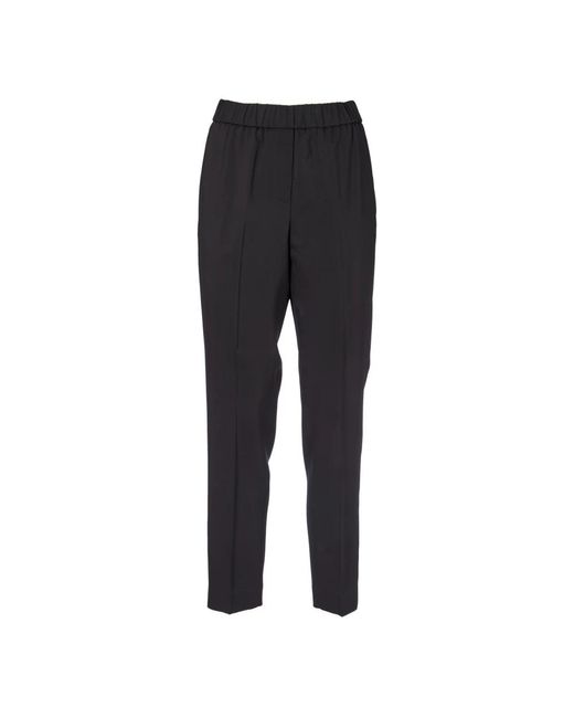 Peserico Black Slim-Fit Trousers