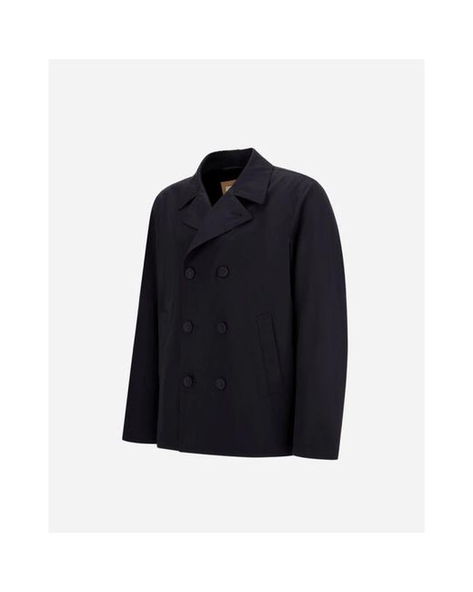 Herno Blue Double-Breasted Coats for men