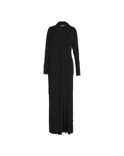 Cortana Kleedjes ,Zwart ,Katoen Velora, Zwart Cupro Stretch Jurk in het Black