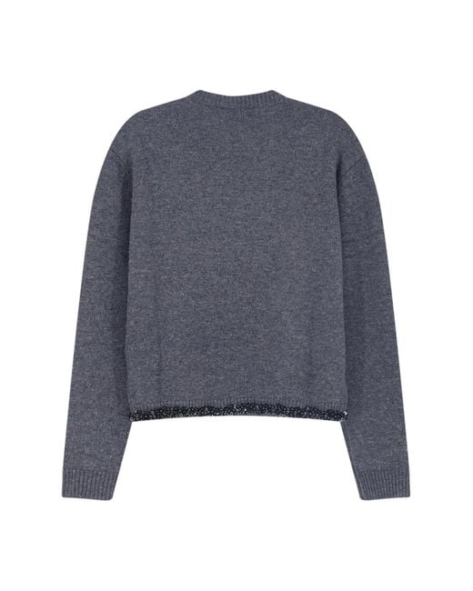 Semicouture Blue V-Neck Knitwear