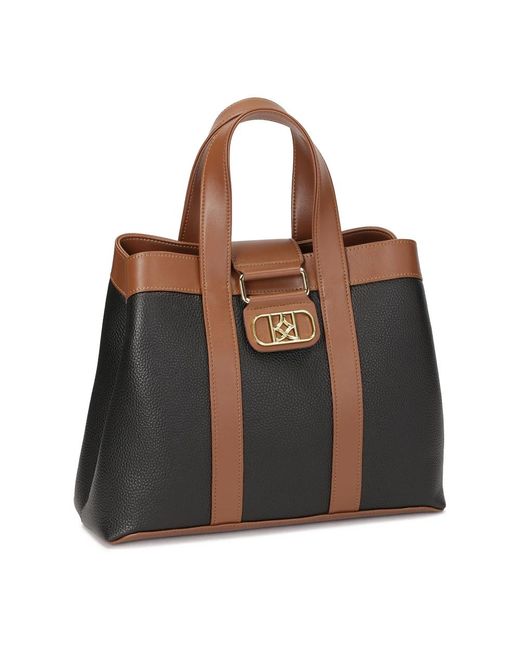 Kazar Black Braune Und Schwarze Handtasche Mit Handgriffen