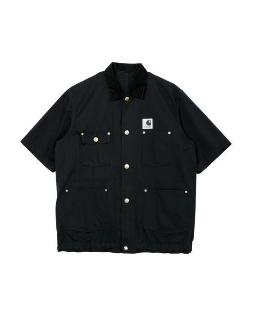Sacai Black Short Sleeve Shirts for men