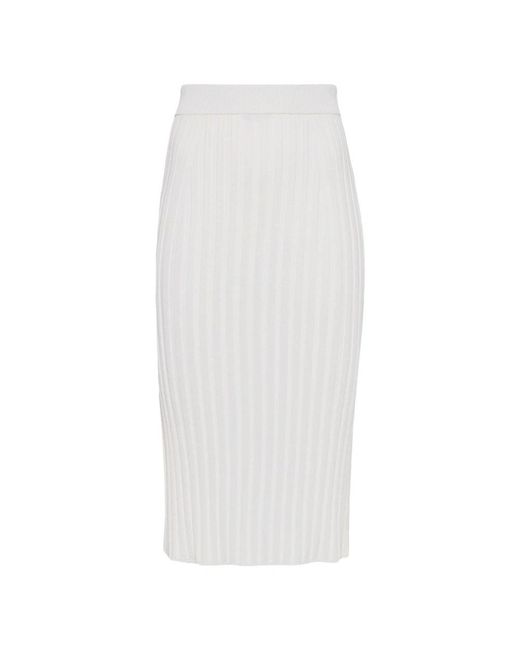 Joseph Rokken ,Wit ,Satijn Satijnen Rib Rok in het White
