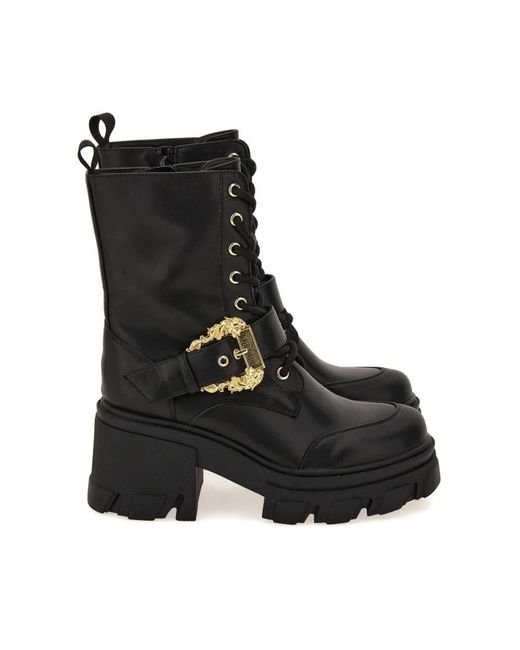 Versace Black Lace-Up Boots