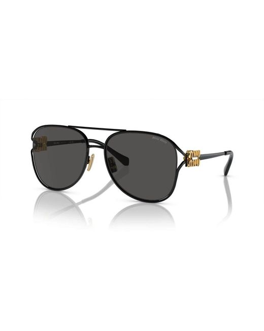 Miu Miu Black Schwarze/dunkelgraue sonnenbrille smu 52zs