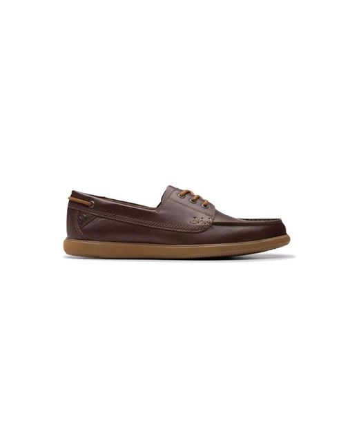 Clarks Dunkelbrauner bootsschuh mit verstellbaren schnürsenkeln in Brown für Herren