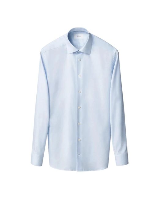 Eton of Sweden Hellblaues Feintwill-Hemd Contemporary Fit in Blue für Herren
