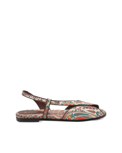 Etro Brown Flat Sandals