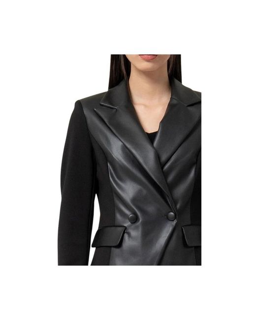 Fracomina Black Leather Jackets