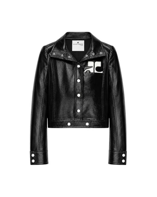 Courreges Reedition Vinyl Jas in het Black