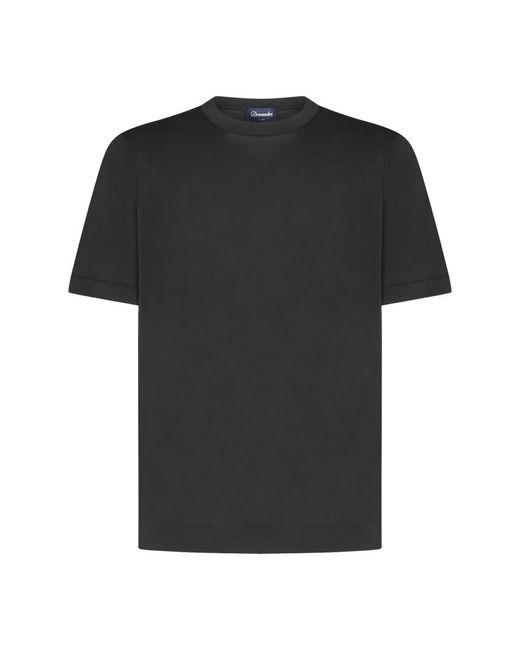Drumohr Rundhals t-shirt in Black für Herren