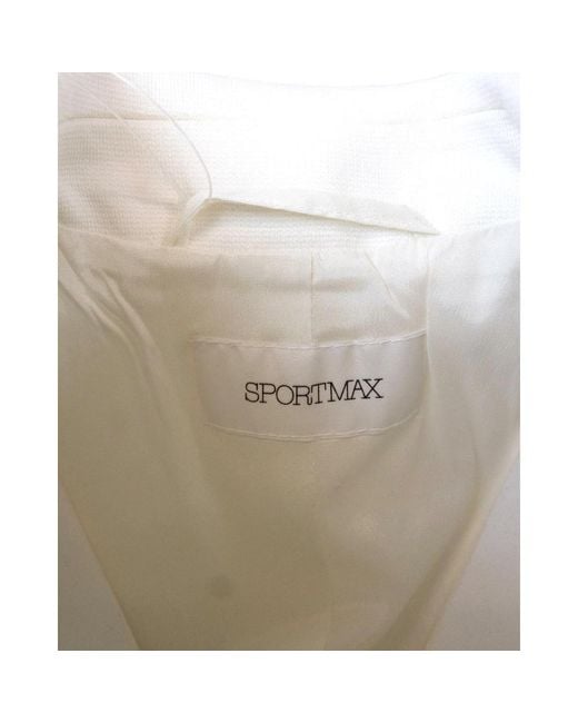 Sportmax Gray Weiße strukturierte blazerjacke